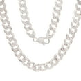 thumbnail image 2 of 14k White Gold Solid Curb Cuban Link Chain Necklace 22" 9mm 46.6 grams - White,22", 2 of 3