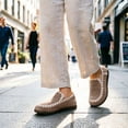 thumbnail image 3 of Gpaecead Women's Lace Trim Flat Loafers Round Toe Slip On Soft Sole Vintage Cottagecore Comfortable Walking Shoes Khaki, 3 of 8