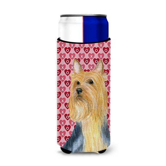 Silky Terrier Hearts Love and Valentines Day Portrait Ultra Hugger for slim cans
