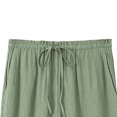 thumbnail image 4 of LOVZFMLL Women's Pants, Pleated Casual Textured Straight Leg Pants with Pockets Green, XS, 4 of 5
