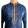 thumbnail image 4 of Bellisimo Fashion Men's Kurta Pajama Set Ethnic Wear Navy Blue Medium, 4 of 5