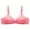 Pink-a, variant on Cotton Bras Women Bra No Underwire Lace Comfortable Breathable Bras Tops Solid Underwear V-Neck Padded Bra Feature Hook and Eye Closure Training Bra Style Y-331 , Red L
