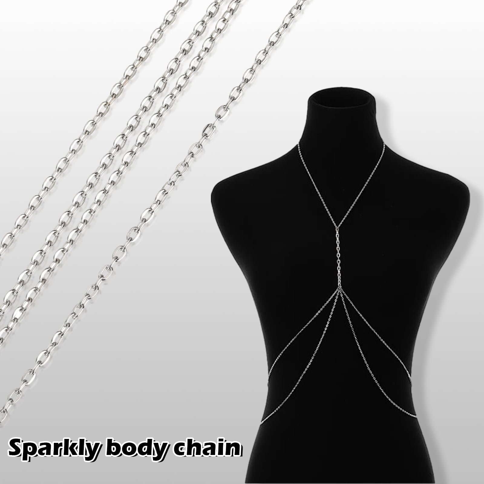 Yamobi Chaîne De Corps Sexy Multi-Couches Pour Femme – Argentée Avec Pendentif Cœur, Réglable, Bikini & Lingerie