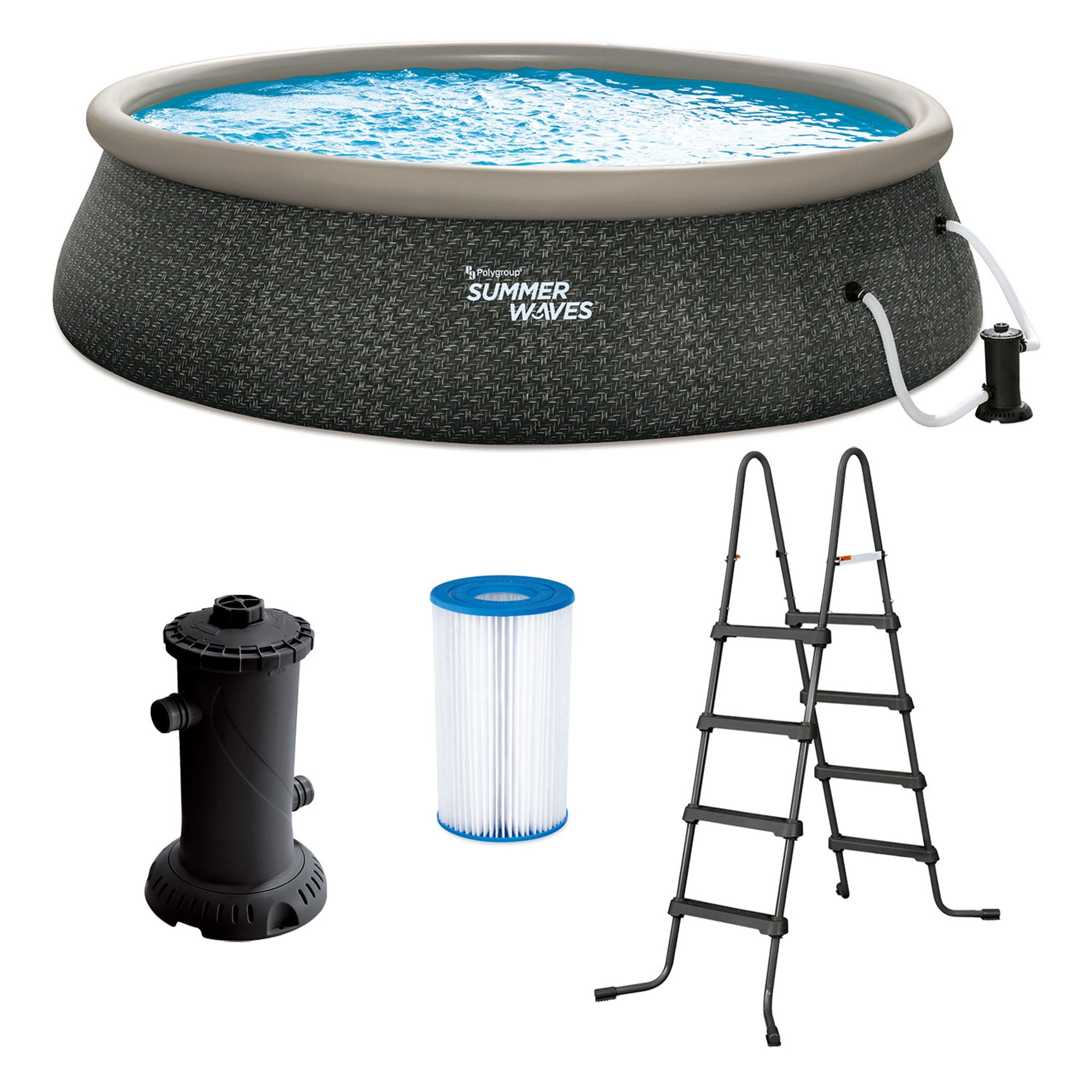 Summer Waves 18 Foot x 48 Inch Quick Set Ring Above Ground Swimming