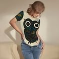 thumbnail image 5 of Daiia Owl With Mandala Women'S Crew Neck Short Sleeve Slim Fit T Shirts Tops Basic Bodysuit Leotard Clothing-Medium, 5 of 9