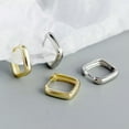 thumbnail image 2 of QQTDFG Women Sterling Silver Plain Square Huggie Hoop Earrings F0985-Gold, 2 of 8