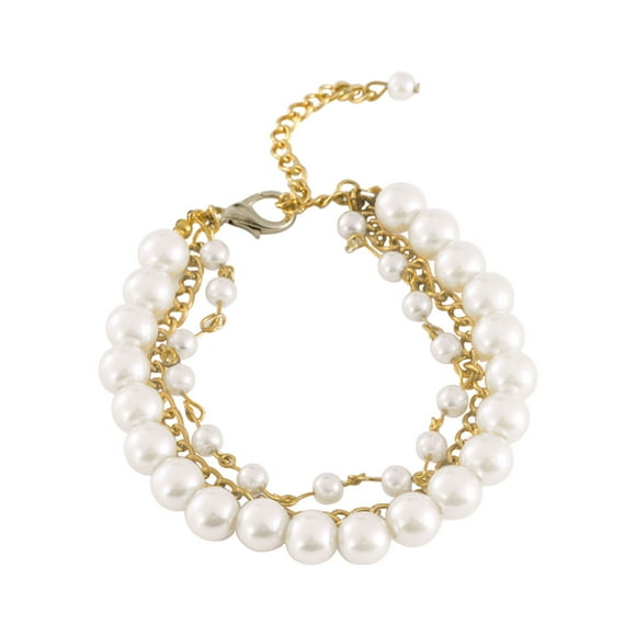 Pearl Rhinestone Pet Necklace Collar, Handcrafted Faux Pearl & Ribbon Jewelry for Puppies & Cats, Adjustable Clasp - Suitable for Parties & Weddings
