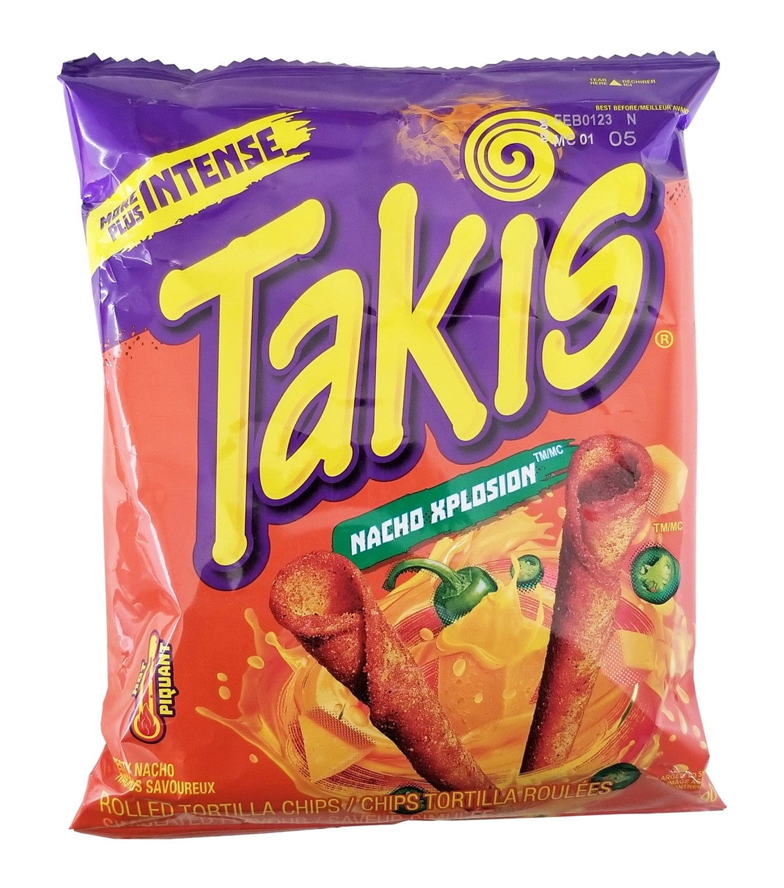 TAKIS Zesty Nacho Xplosion Rolled Tortilla Snacks, 90g/3.15 oz