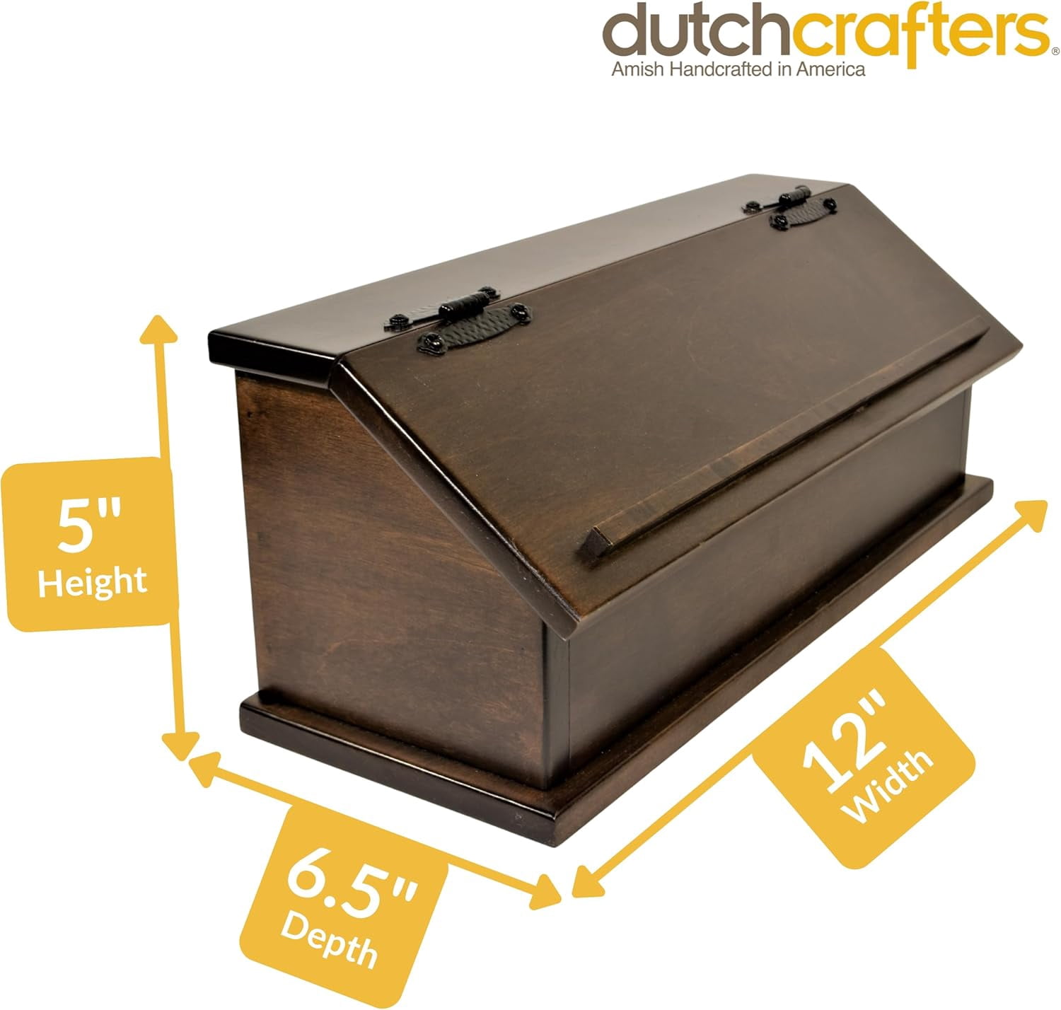 DutchCrafters Solid Brown Maple Wood Double Recipe Card Holder for Baking, Cooking - Kitchen Decor & Organization Box, Holds 4x6 or 3x5 Cards - Amish Made in USA
