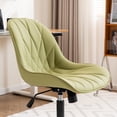 thumbnail image 2 of YOUNIKE Desk chair, Armless Swivel Office Chair, Faux Leather Task Chairs, Upholstered Computer Chair, Home Chair with Wheels, Bedroom, Dorm, Living Room, Avocado Green, 2 of 15