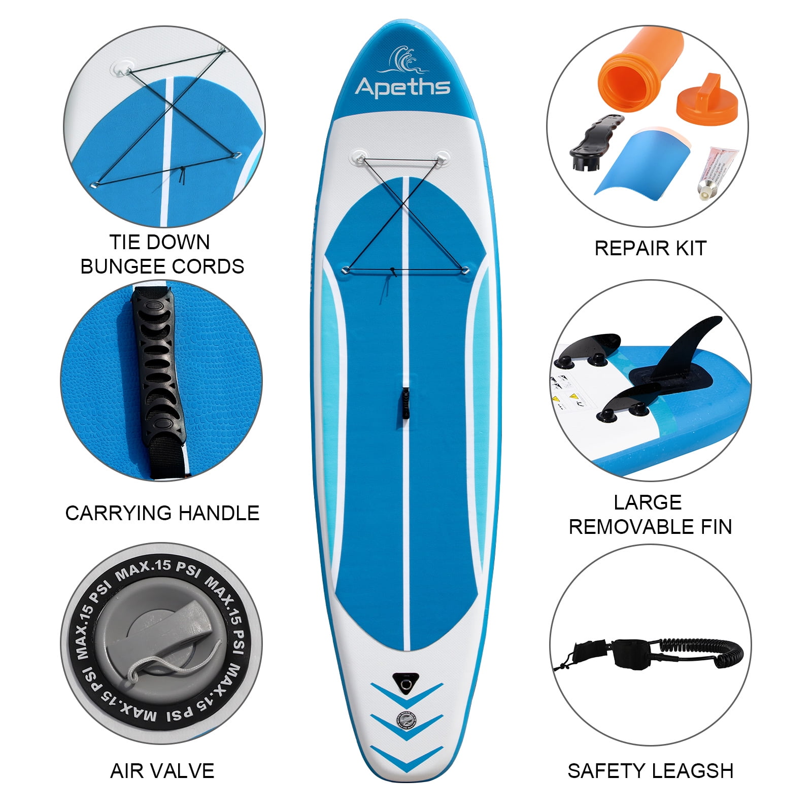 h*a様 AHD SUP ボード APETHS Inflatable Paddle Board SUP Board 12 Ft. 6 In. Thick