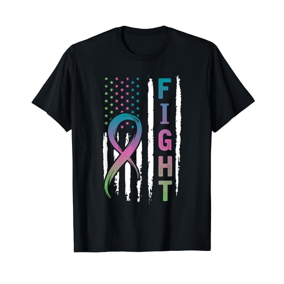 Distressed American Flag Metastatic Breast Cancer T-Shirt T-Shirt for Women Men