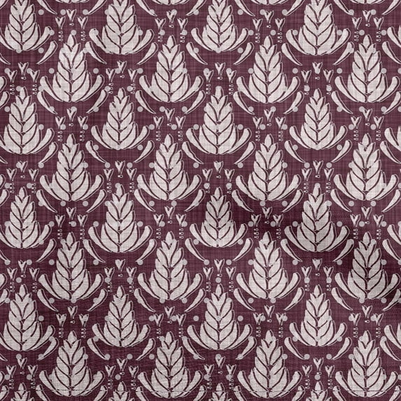 oneOone Silk Tabby Maroon Fabric Asian Dabu Print Fabric For Sewing Printed Craft Fabric By The Yard 42 Inch Wide