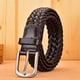 thumbnail image 1 of Cinturón de cuero tejido a mano para hombre, cinturón de cintura con capa superior de piel de vaca, hebilla Retro, cinturón informal versátil a la moda para jóvenes y mayores, 1 of 5