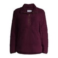 Time and Tru Women's Quarter Zip Sherpa Pullover