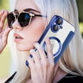 thumbnail image 6 of Allytechgroup Magnetic Wallet Case for Apple iPhone 16 Plus, RFID Blocking PU Leather Clear Back Cover Compatible with Magsafe Wireless Charging Anti-Scratch Phone Case for iPhone 16 Plus, Royalblue, 6 of 8