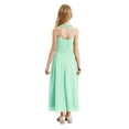 thumbnail image 3 of MSemis Kids Flower Girls Elegant Gown Shiny Sequins Halter Neck Sleeveless High Waist Gown for Mint Green 6, 3 of 6