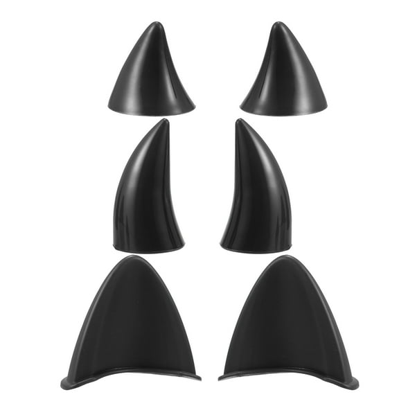 Unique Bargains 1 Set Cat Ears Style Attachments Helmet Devil Horn Decoration Stick with Suction Cup for Motorbike Black