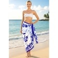 thumbnail image 3 of HAPPY BAY Women's Pareo Batik Bikini Beach Wrap Dashiki Sarong Swimwear Swimsuit Coverup for Women One Size Cobalt, Floral, 3 of 5