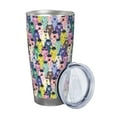 thumbnail image 2 of Fotbe Llamas Colorful Pattern 20 oz Tumbler Stainless Steel Vacuum Insulated Coffee Ice Cup Double Wall Travel Flask Leak-proof Coffee Cup-Straw Three-piece Set, 2 of 8