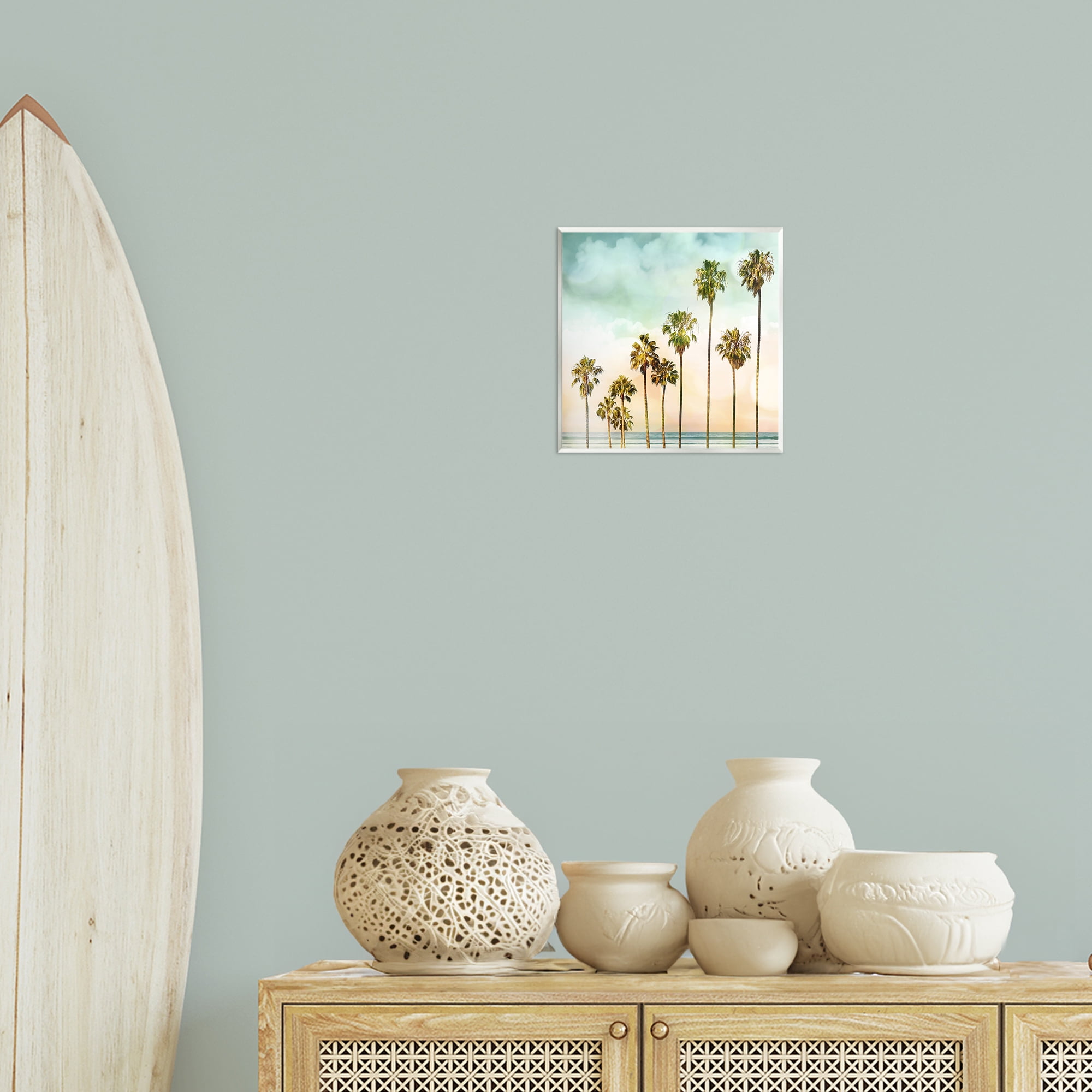 Stupell Industries Angled Palm Trees Nautical & Beach Painting Unframed Art Print Wall Art, 12 x 12