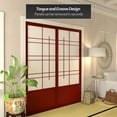 thumbnail image 6 of Red Lantern 7 ft. Tall Eudes Shoji Sliding Door Kit (Double - Sided) - Rosewood, 6 of 7