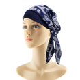 thumbnail image 6 of Segolike Soft Women Turban Head Wrap Scarf Hat Girls Hair Cover Sleeping Beanie Sleep Turbans Headscarf African Headwrap Headwear Cap Headband Dark Blue, 6 of 8