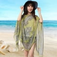thumbnail image 3 of Summer Vintage Women Floral Print Cover Up Top Blouse 3/4 Sleeve Casual Beach Boho Cover Up Long Tops New, 3 of 3