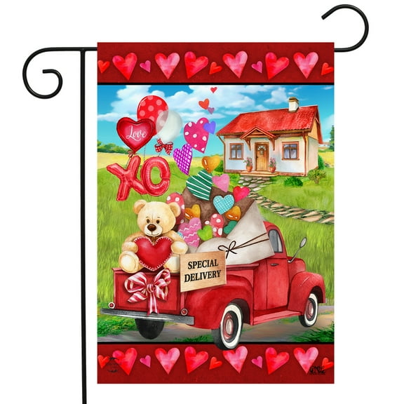 Briarwood Lane Love Filled Pickup Valentine's Day Garden Flag