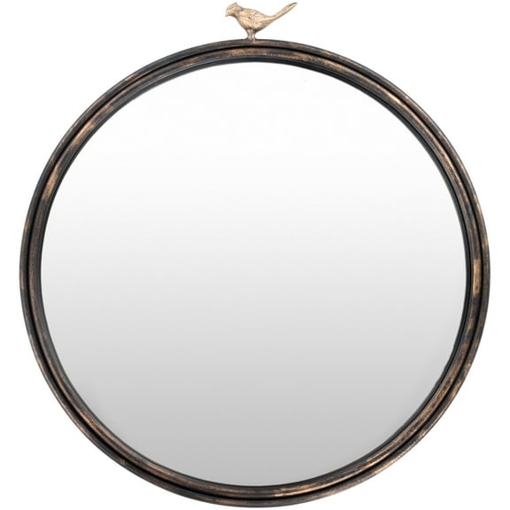 Livabliss Birdsong Cottage Accent Mirror,26"H x 24"W x 2"D,Black
