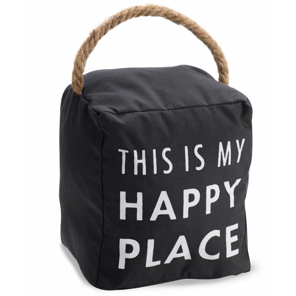 Pavilion Gift Company Canvas Door Stopper, 5 x 4.75 x 6", Black