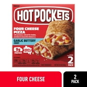 Hot Pockets Frozen Snacks, Four Cheese Pizza Garlic Butter Crust, 2 Sandwiches, 8.5 oz (Frozen)