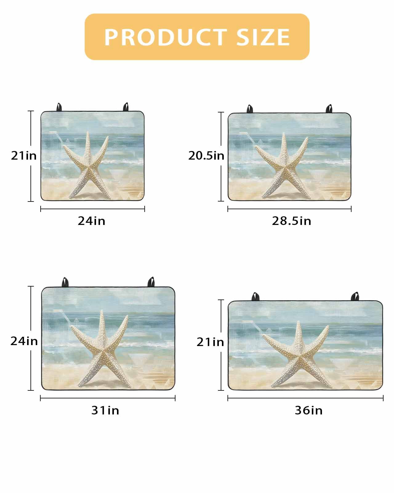 nqOlkjepod Large Induction Cooktop Protector Mat 24"x21", Boho Coastal Beach Stove Top Covers for Electric Stove, Vintage Ocean Wave Starfish Stove Burner Cover Mats, Glass Top Stove Cover