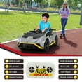 thumbnail image 5 of TOBBI 24V Kids Ride on Car, Licensed Lamborghini STO Electric Car for Boys Girls, Ride on Drift Car with Remote Control, Music, 360° Spin, Max Speed 6 mph, Grey, 5 of 13