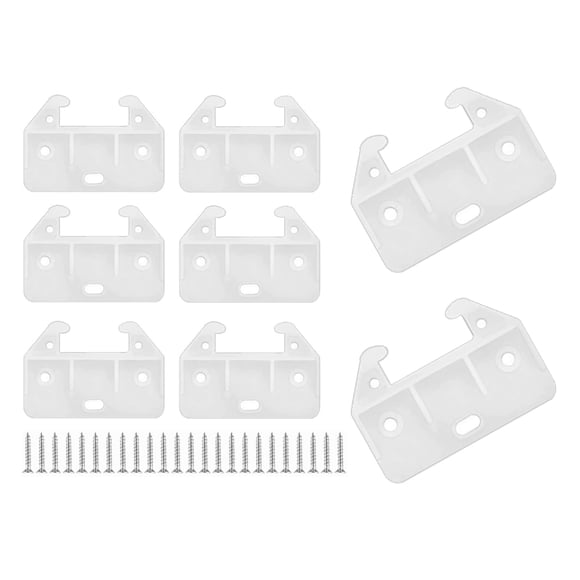 Guías de cajones Soportes de guía de riel de riel de cajón de plástico para aparador Gabinete Cajón de armario Blanco 8 piezas