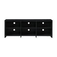 thumbnail image 2 of 65 in. Wood Black Oak TV Stand with 6 Storage Shelves Fits TV's up to 62 in., 2 of 8