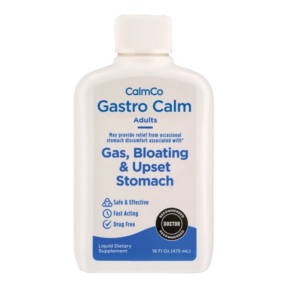 CalmCo Gastro Calm, Liquid Dietary Supplement, Activated Charcoal, May Relieve Gas, Bloating, and Upset Stomach*, Pure and Allergen-Free
