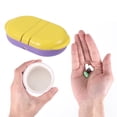 thumbnail image 4 of Unique Bargains 1 Pc Flip Up 2 Compartment Pill Case Durable for Travel Purple Yellow, 4 of 6