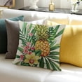 thumbnail image 3 of SHERONV   Pineapple Decorative Throw Pillow Cover Case,Tropical Palm Leaves and Flowers   Outdoor Pillow Cases Square Standard Cushion Covers for Sofa Couch Bed   Gold Green 12x12in, 3 of 5