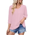 thumbnail image 1 of Women's Color Button Shirt, Short Sleeve Tunic Blouse with Pocket, Casual Work Shirt with Collared Neck, Relaxed Fit Button-Down Top for Fall, Comfortable and Stylish Short Sleeve Blouse, 1 of 5