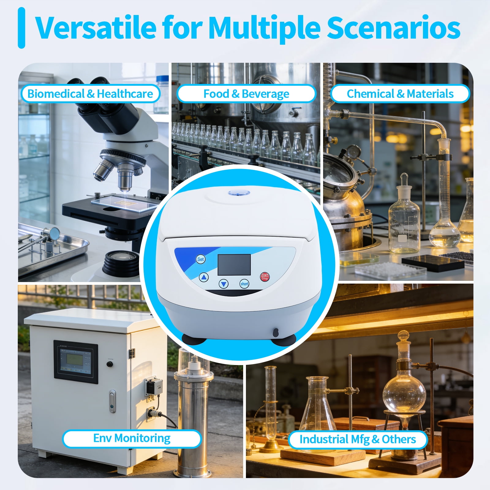 Benchtop Centrifuge Machine,500-5000rpm(Max.3074xg RCF),LCD Digital Desktop Lab Centrifuge,6x15mL/10mL,Timer10sec-99min,Lab Centrifuge for Chemical Analysis