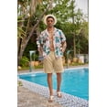 thumbnail image 3 of COOFANDY Men' Casual Linen Shorts 8 Inch Inseam Elastic Waist Lightweight Summer Beach Shorts, 3 of 6