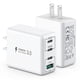 thumbnail image 1 of [Cargador] Cargador USB C sccvee de 40 W, bloque de carga rápida de 4 puertos, 1 of 7