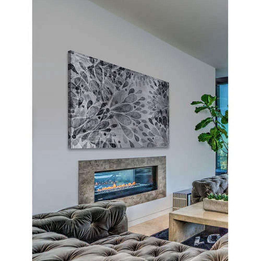 "Monochrome Floral" Painting Print on Wrapped Canvas