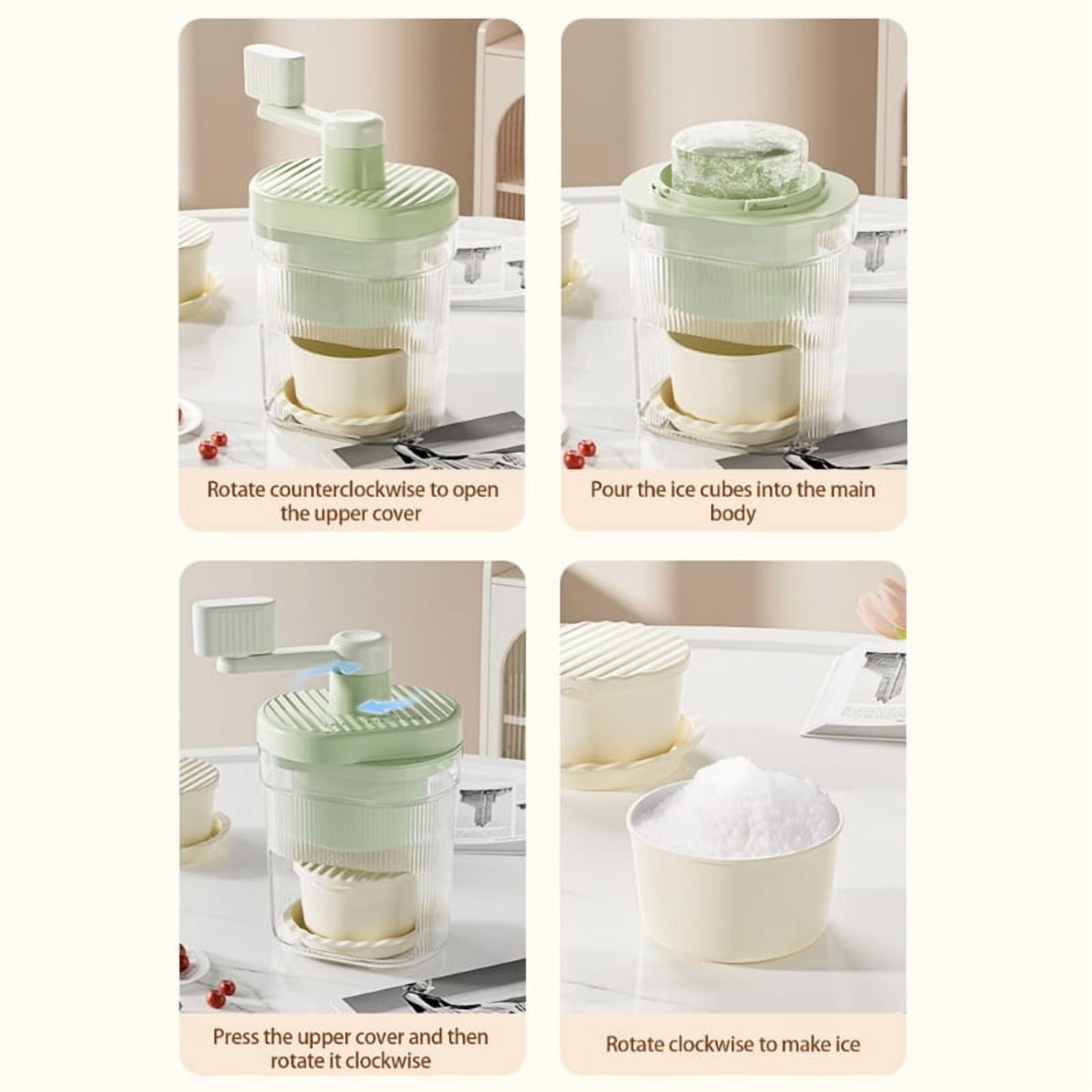 Hand Cranks Snow Cone Machine Delicate Ice Crusher Practical Kitchen Tool For Shaved Ice Dessert And Beverages