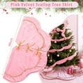 thumbnail image 5 of Guvpev Christmas Tree Skirt - 48 Inch Pink Velvet Fur Scallop Tree Skirt Sparking Gold Lace Trim for Party Rustic Xmas Holiday Decorations All Year, 5 of 12