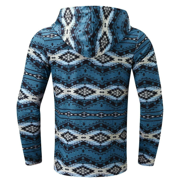 TQWQT Mens Aztec Fleece Jackets Pullover Sweatshirts Button down Coats Western Vintage Sweaters with Pocket