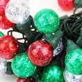 thumbnail image 2 of Northlight 25ct Wide Angle LED in G30 Globe Tinsel String Lights - 16' Green Wire, 2 of 4