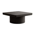 thumbnail image 7 of GZXS Coffee Table for Living Room, 34.6-Inch Square Center Tea Table with Thick Parquet Wood Veneer Top & Fluted Cylindrical Base, Easy Assembly, Black, 7 of 7