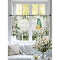 thumbnail image 3 of Spring Botanical Sheer Curtains 54 Inch Length 2 Panels Set, Watercolor Floral Butterfly Country Wood Gray Voile Window Treatment Rod Pocket Short Kitchen Curtains Drapes for Bedroom 52"x54"x2, 3 of 7